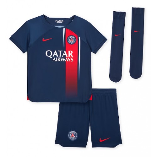 Paris Saint-Germain Kylian Mbappe #7 Replika Babytøj Hjemmebanesæt Børn 2023-24 Kortærmet (+ Korte bukser)